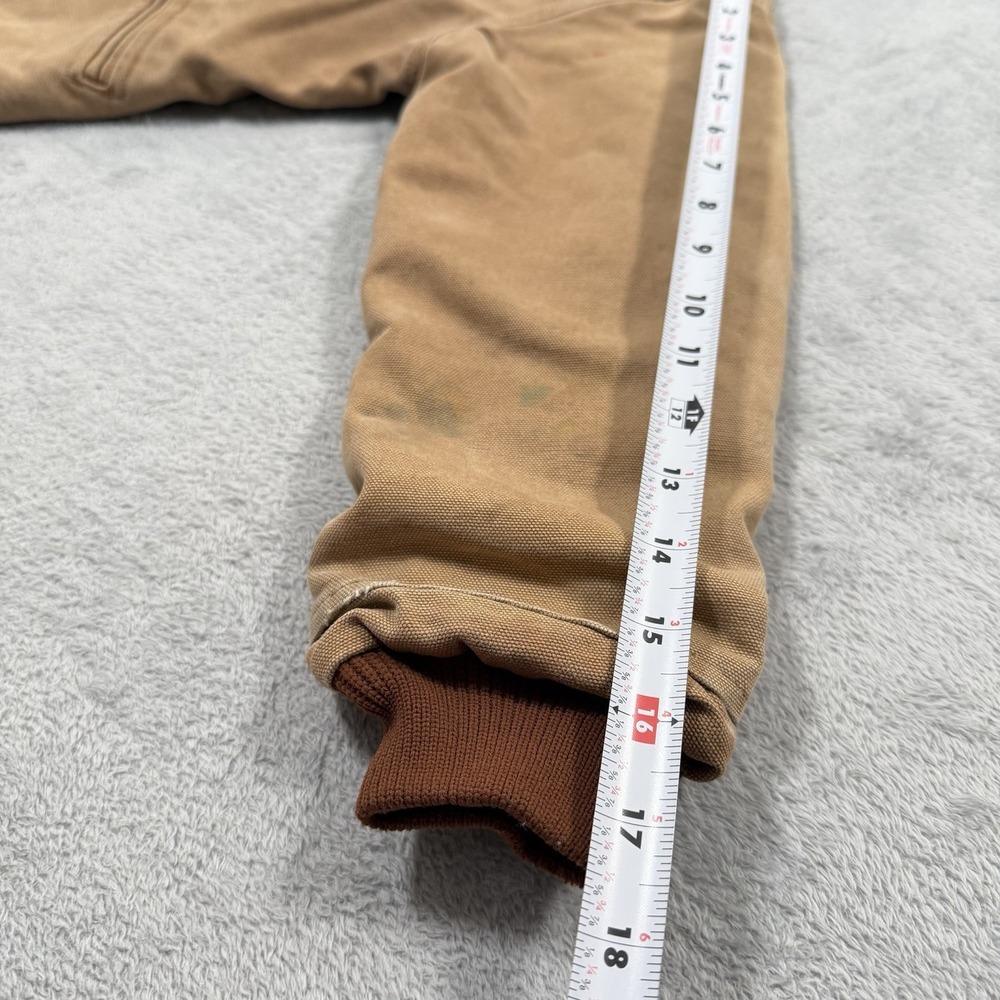 Vintage Carhartt Detroit Jacket Youth Boys 5Y Tan Quilted Red Lined Canvas 90s - Picture 11 of 11
